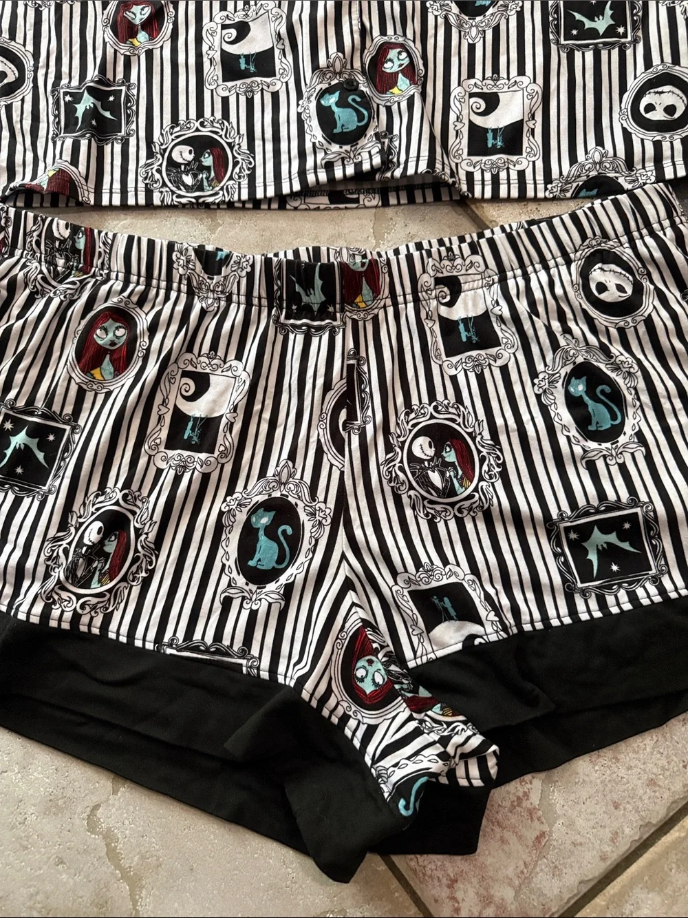 NWOT Disney The Nightmare Before Christmas Black & White Striped Shirt - Picture 3 of 4